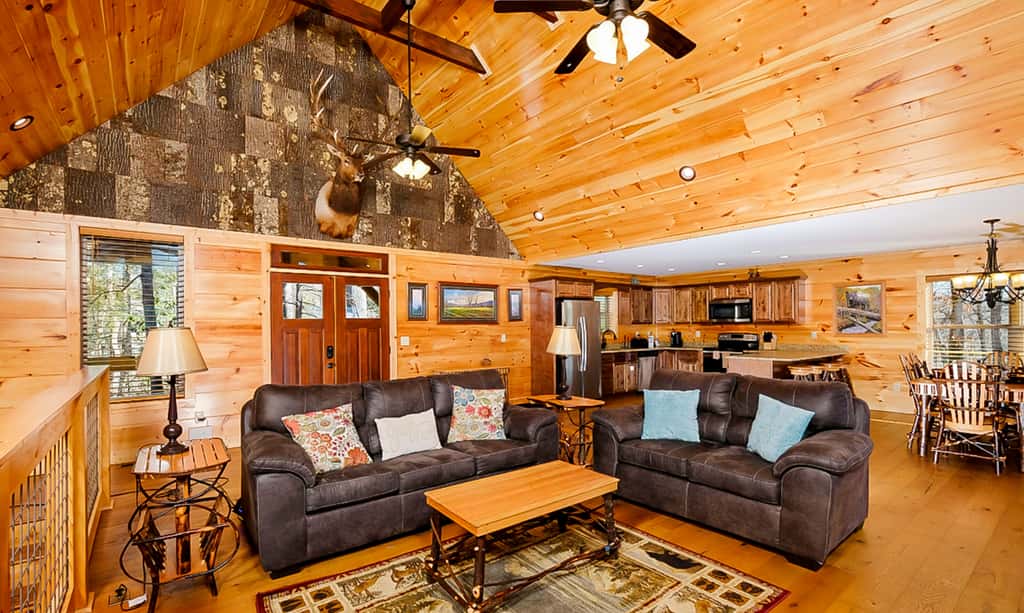 Luxe Mtn View Cabin, Sleeps 10, Hot Tub, Game Room