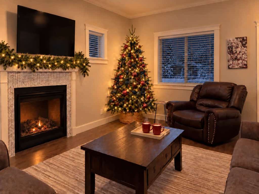 Enjoy a comfortable stay in this modern 3-bedroom, 3-bathroom single-level home in Midtown Coeur d’Alene. The open-concept space features a fully equipped kitchen, cozy living room with a gas fireplace and Smart TV, plus a private backyard with BBQ. Set in a quiet neighborhood near downtown, cafés, shops, and the lakefront. With a private 2-car garage, central AC, and in-home laundry, it’s a great home base for your Coeur d’Alene getaway!