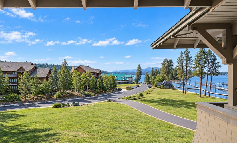 Your lakeside stay starts here, with a modern single-level condo overlooking Lake Coeur d’Alene. Take in beautiful lake and mountain views from the private balcony, or enjoy the indoor pool and direct beach access. The 2-bedroom, 2-bathroom condo also features a fully equipped kitchen, cozy fireplace, dining space, and BBQ grill—plus a prime location next to Gozzer Ranch.