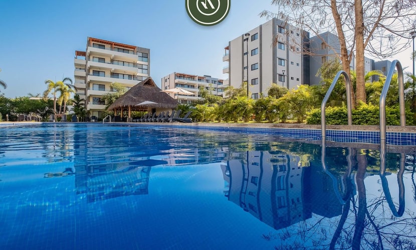 Nuevo Vallarta 2BR Escape | Pool, Balcony, Near Sea