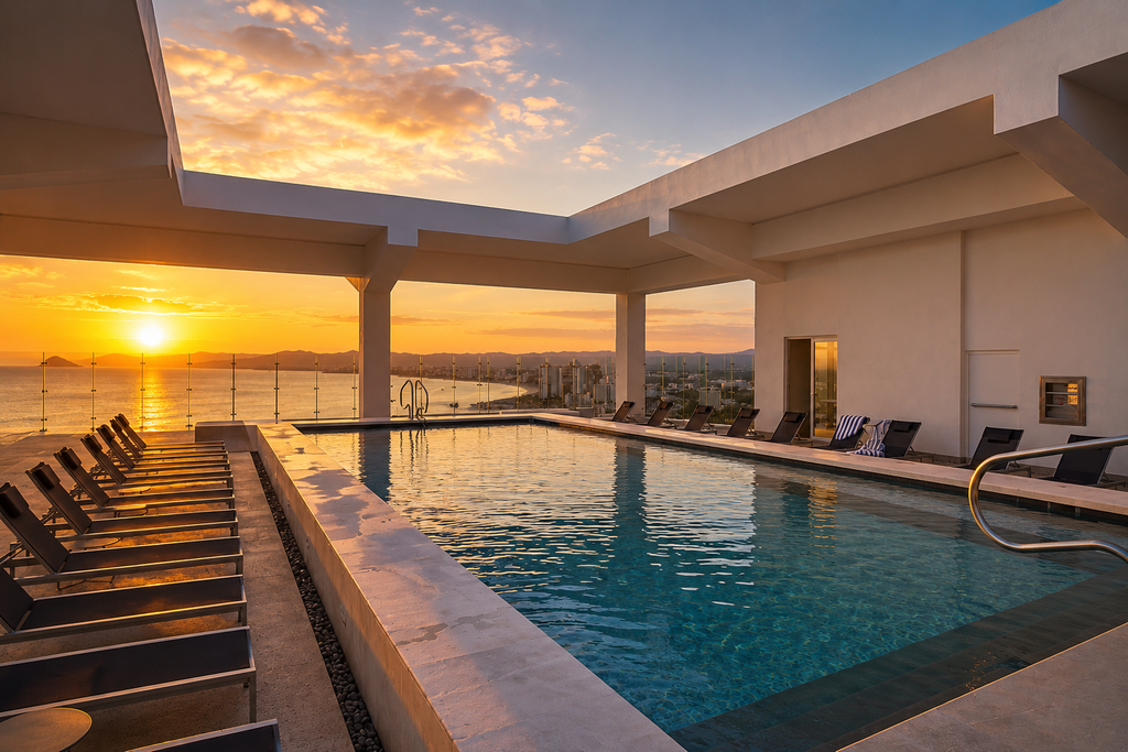 Brand New Oceanview Studio - Pools - Beach - Gym