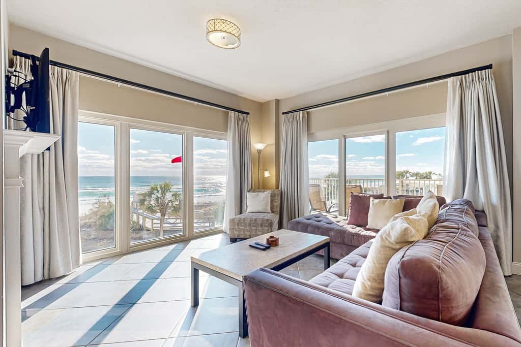 Sunset oceanfront views, private beach access