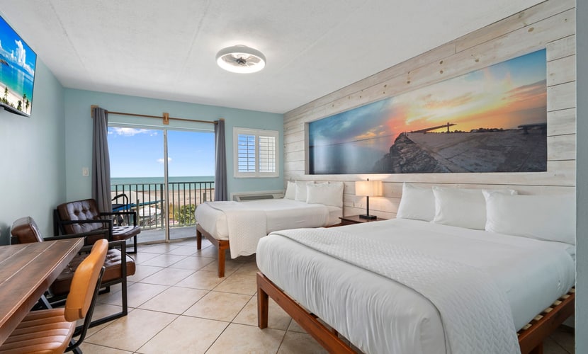 Ocean View Hotel Room with Balcony- 2 Full Beds