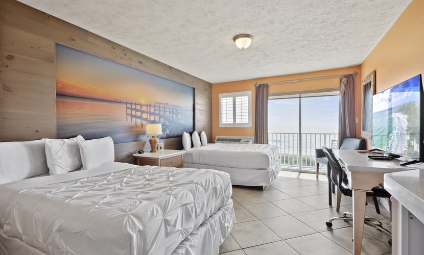 Ocean View Hotel Room with Balcony- 2 Full Beds #24