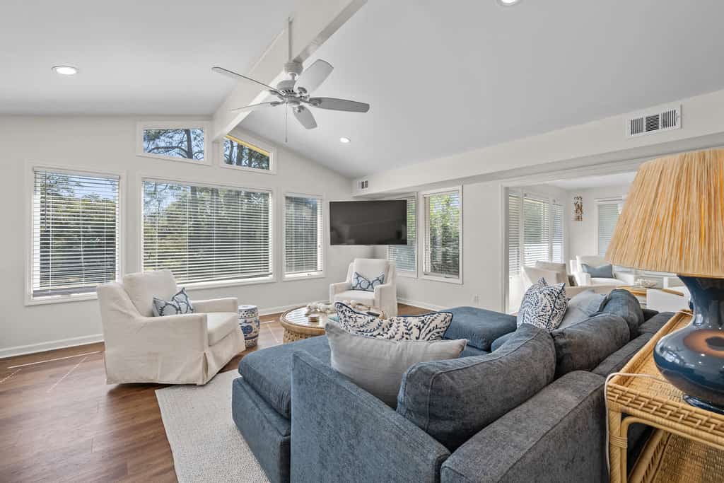 Escape to one of the best locations on Hilton Head—just steps from the sand with private gated beach access directly across the street.
This newly renovated 5-bedroom coastal home is designed for families and groups who want space, privacy, and an easy beach lifestyle—all in one place.