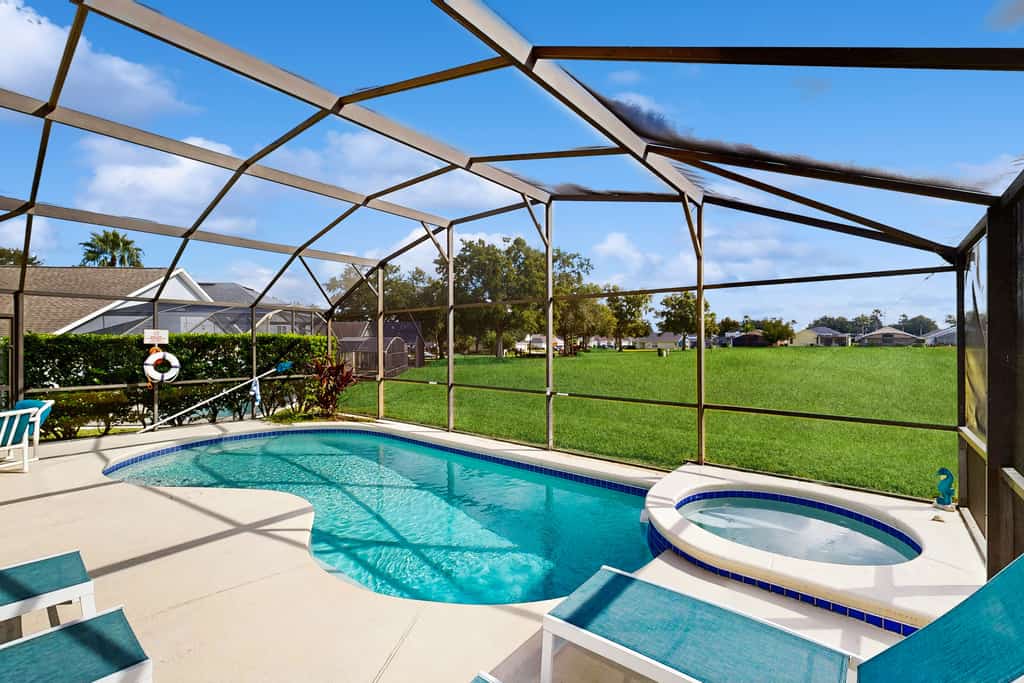 Cozy home with private pool, billiards, central AC and enclosed yard