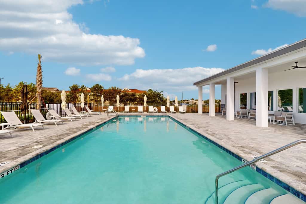 Dog-friendly radiant & modern townhome with private pool, patio, AC, & W/D