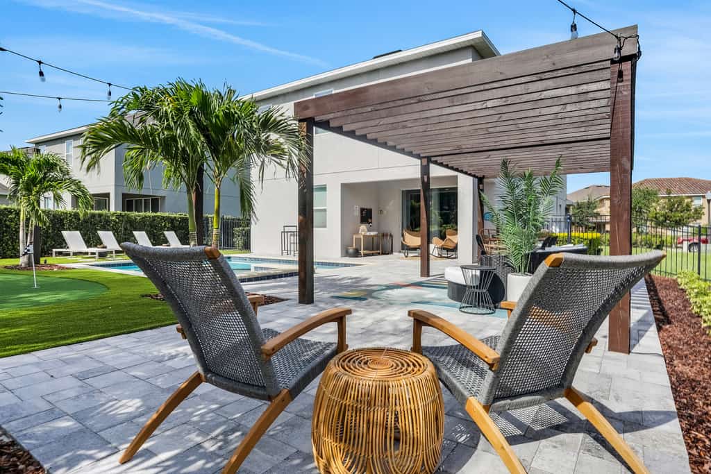 Dog-friendly getaway with private pool + spa, putting green, patio, & game room