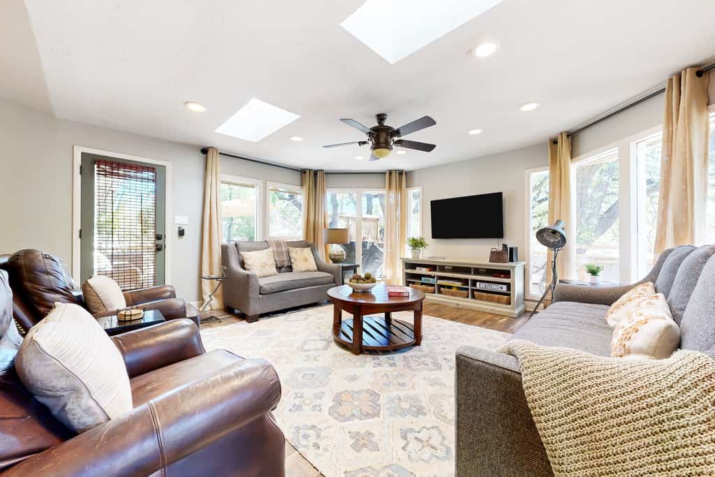 Spacious dog-friendly home settled on a serene property with wrap-around porch