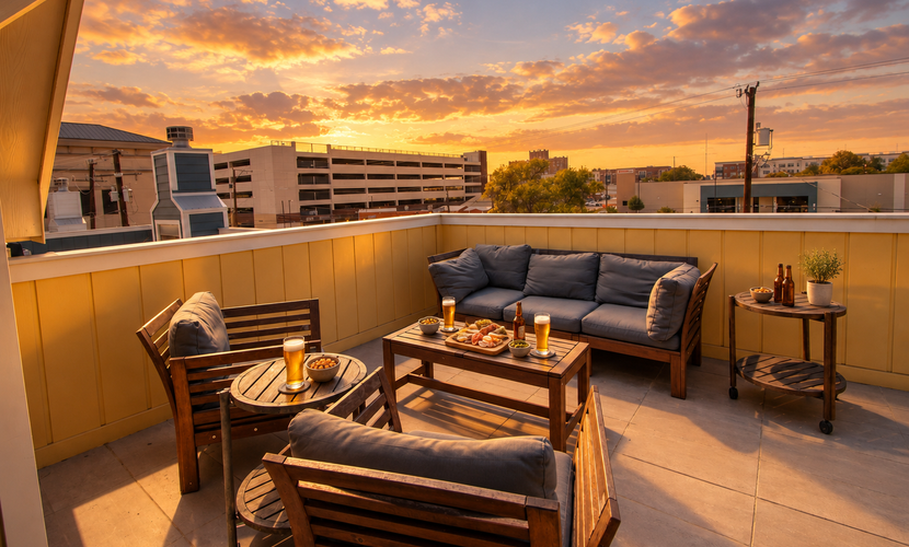 Downtown home with WiFi, central AC, furnished rooftop deck, and full kitchen
