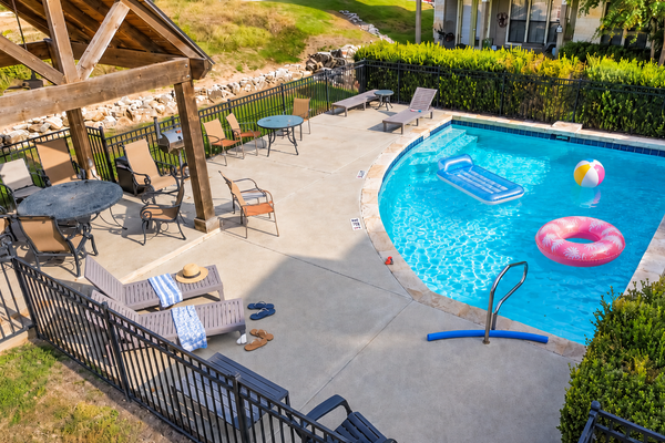 Golf-course getaway with fairway views, pool, WiFi, & central AC