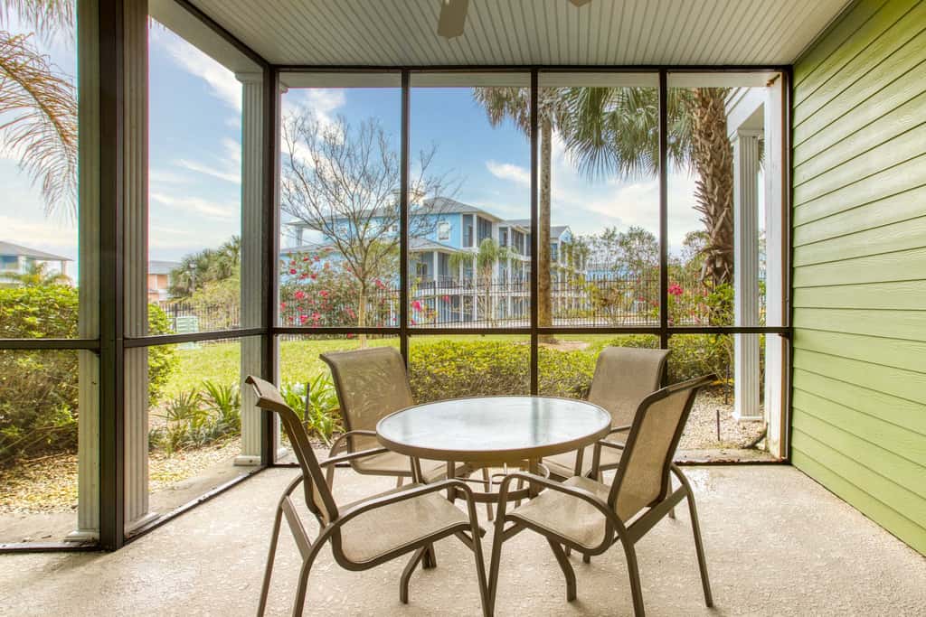First floor lake view condo w/ pool & hot tub access, private W/D, & central AC