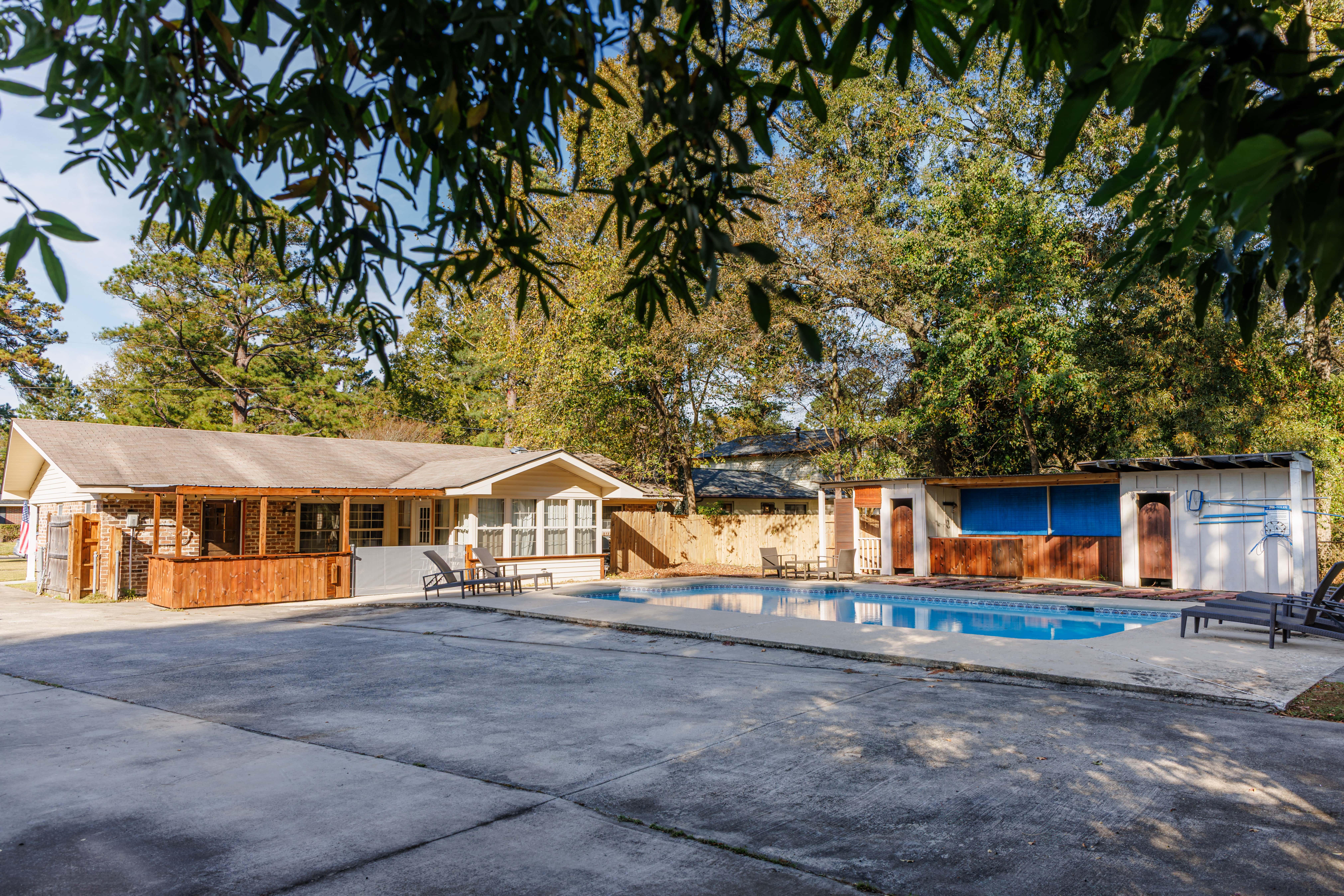 Savannah Getaway with Private Pool, Porch & Deck