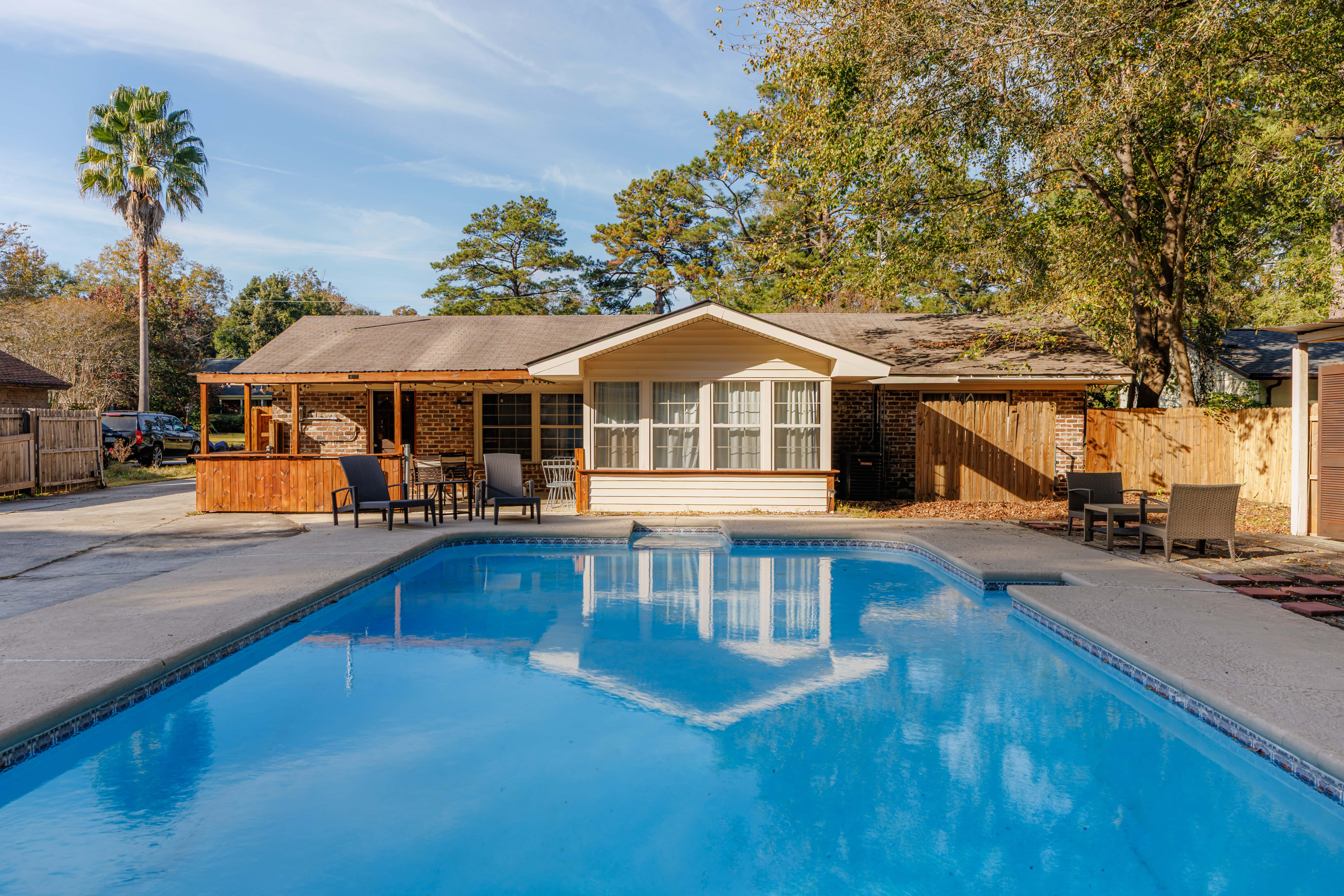 Savannah Getaway with Private Pool, Porch & Deck