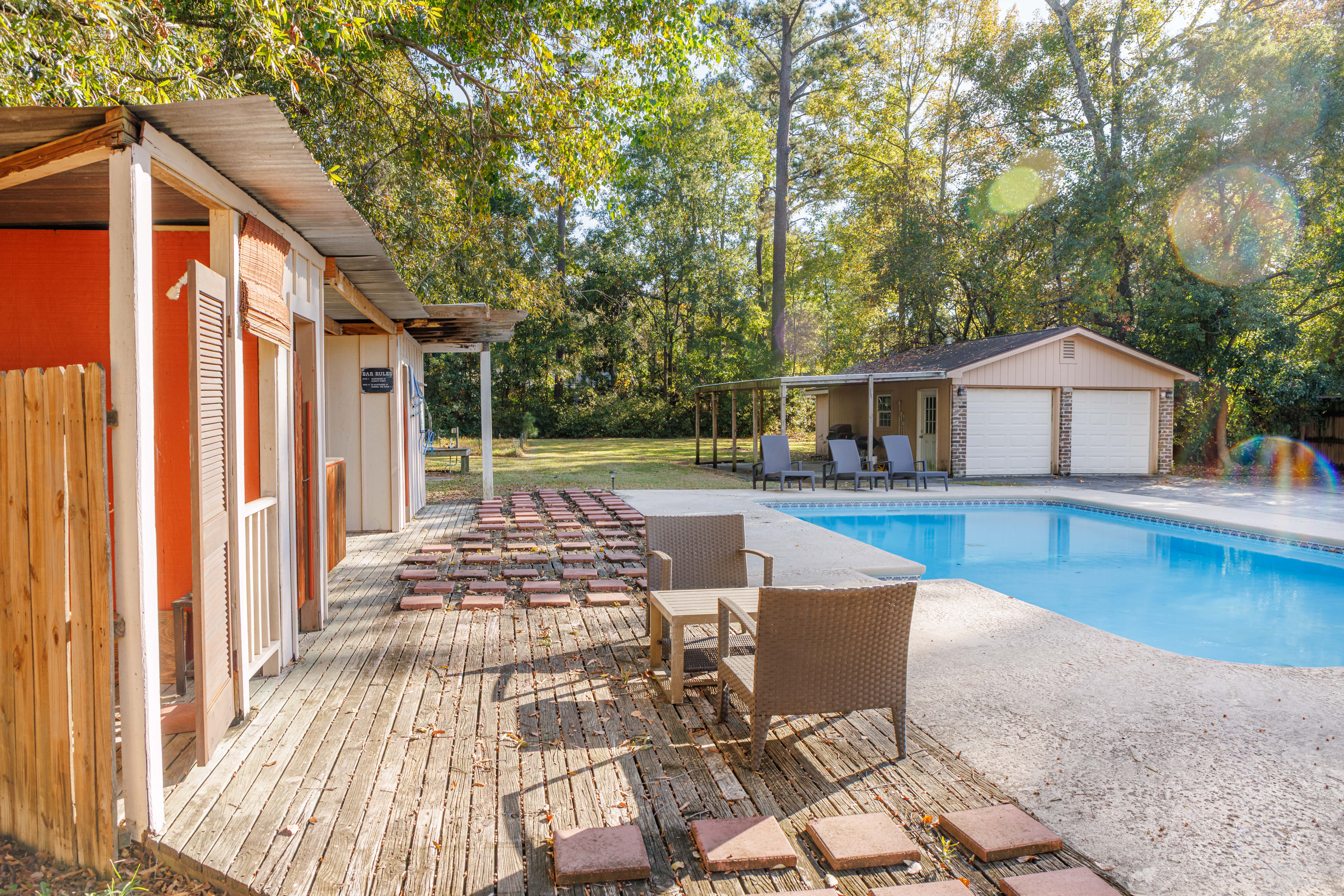 Savannah Getaway with Private Pool, Porch & Deck