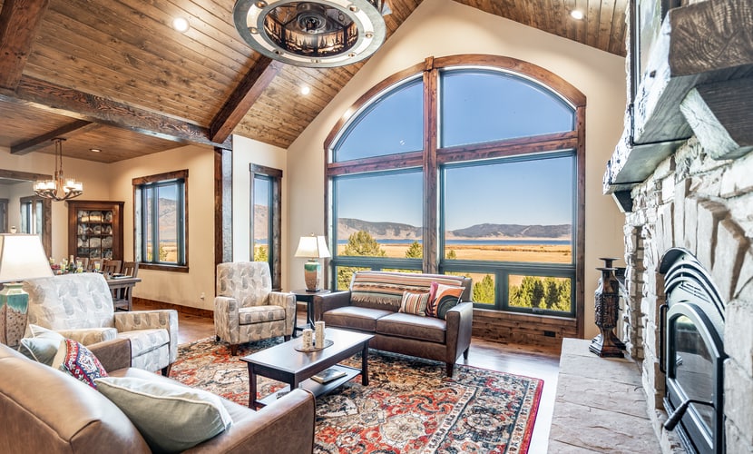 Trumpeter Swan | Panoramic Lake Views, Fireplace, Fire Pit + Covered Deck | Near Yellowstone