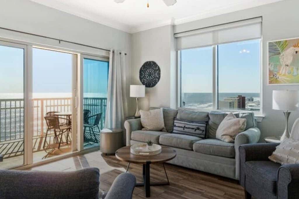 Gorgeous Gulf view condo with indoor,outdoor pools, hot tubs, gym, & balconies