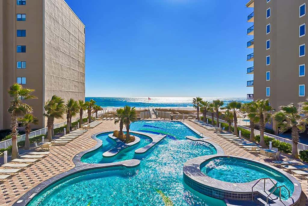 Gorgeous Gulf view condo with indoor,outdoor pools, hot tubs, gym, & balconies