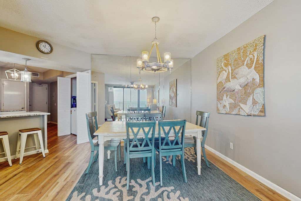 Contemporary Gulf front condo with shared pools, hot tub, fitness center, beach