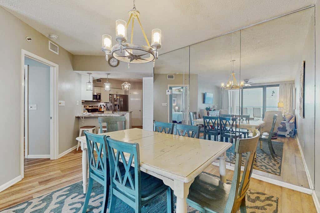 Contemporary Gulf front condo with shared pools, hot tub, fitness center, beach