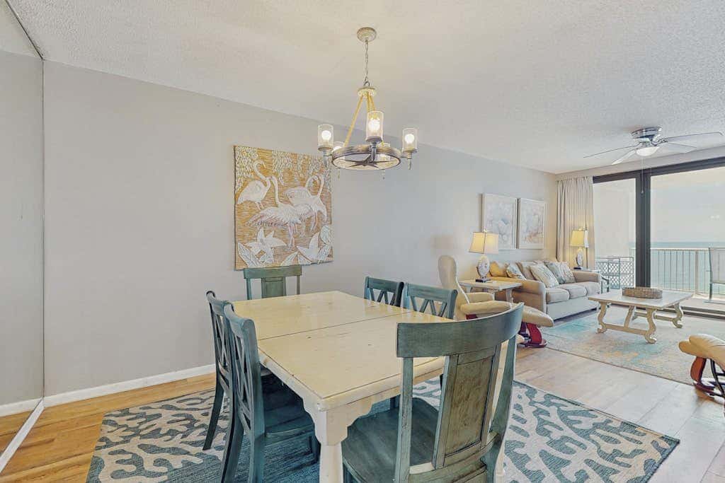 Contemporary Gulf front condo with shared pools, hot tub, fitness center, beach