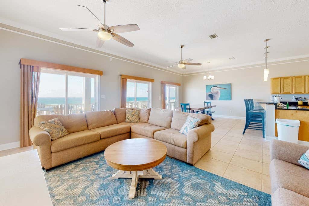 Large beachfront home with pool, deck & AC - wedding-friendly