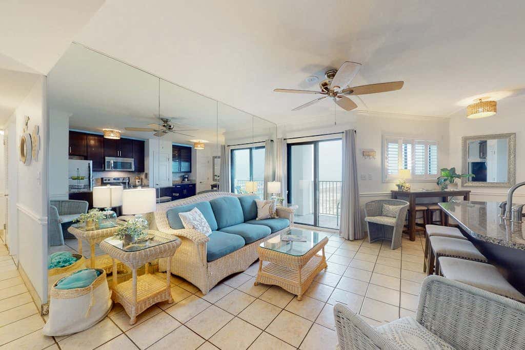 Modern condo with Gulf view, shared pool - walk to the beach