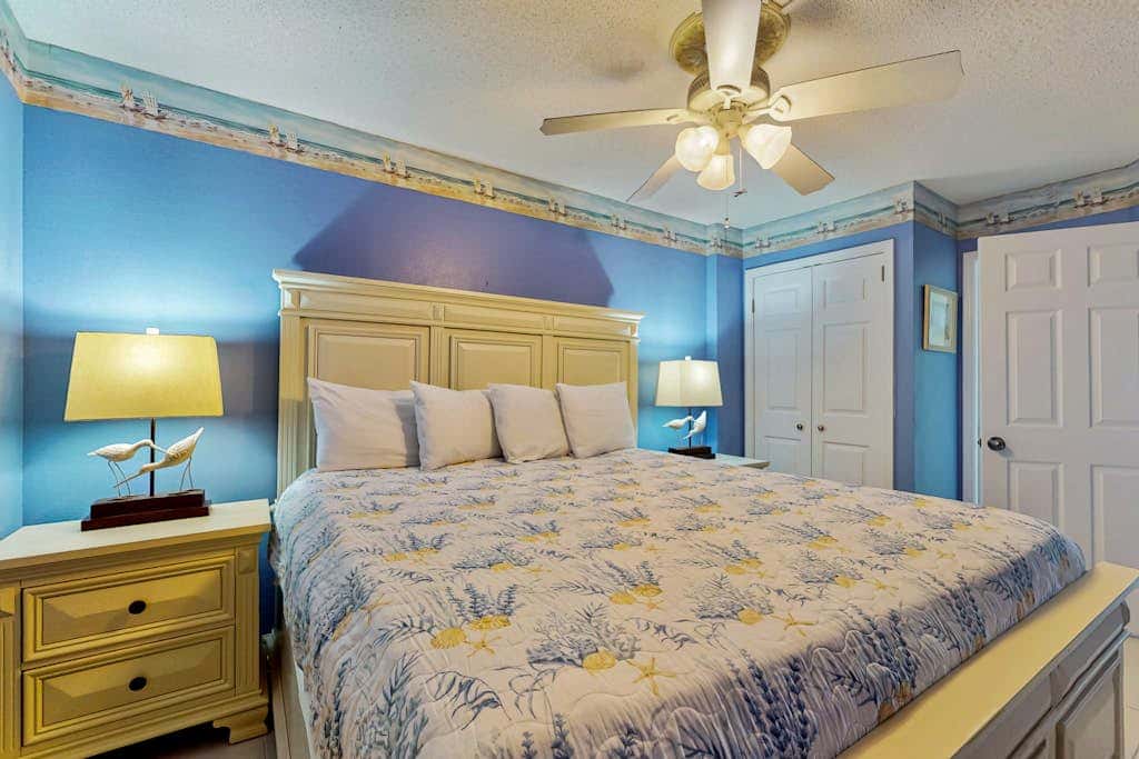 Gulf-front 3rd-floor condo with outdoor pool, central AC, & balcony