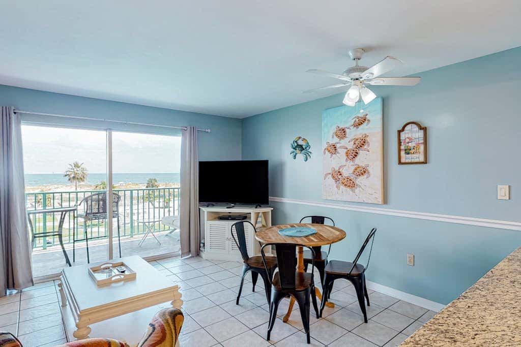 Gulf-view condo with 4 pools, hot tubs, beach access, central AC, & washer/dryer