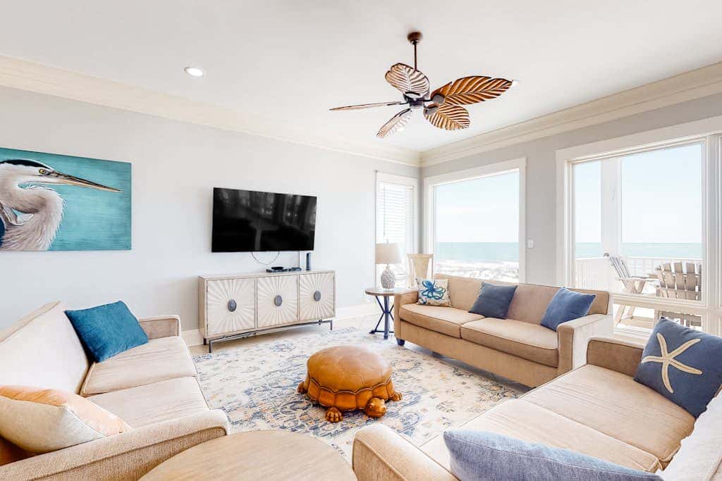 Spacious beachfront wedding-friendly home with multiple decks & shared pool