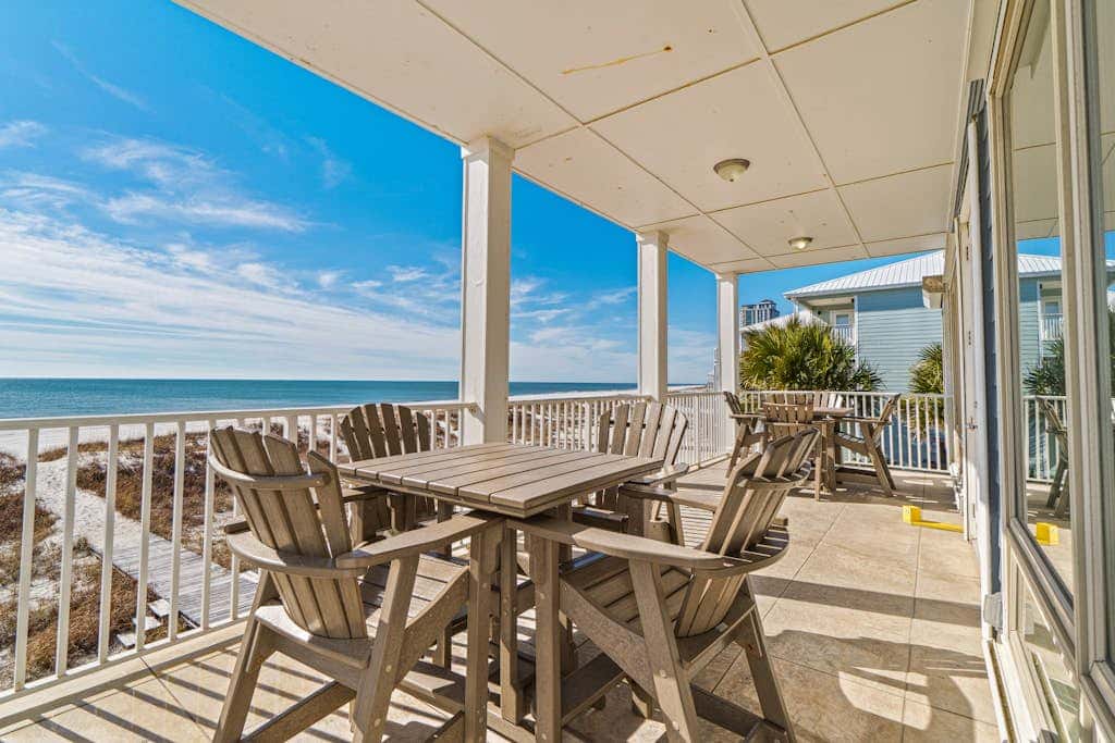 Spacious beachfront wedding-friendly home with multiple decks & shared pool