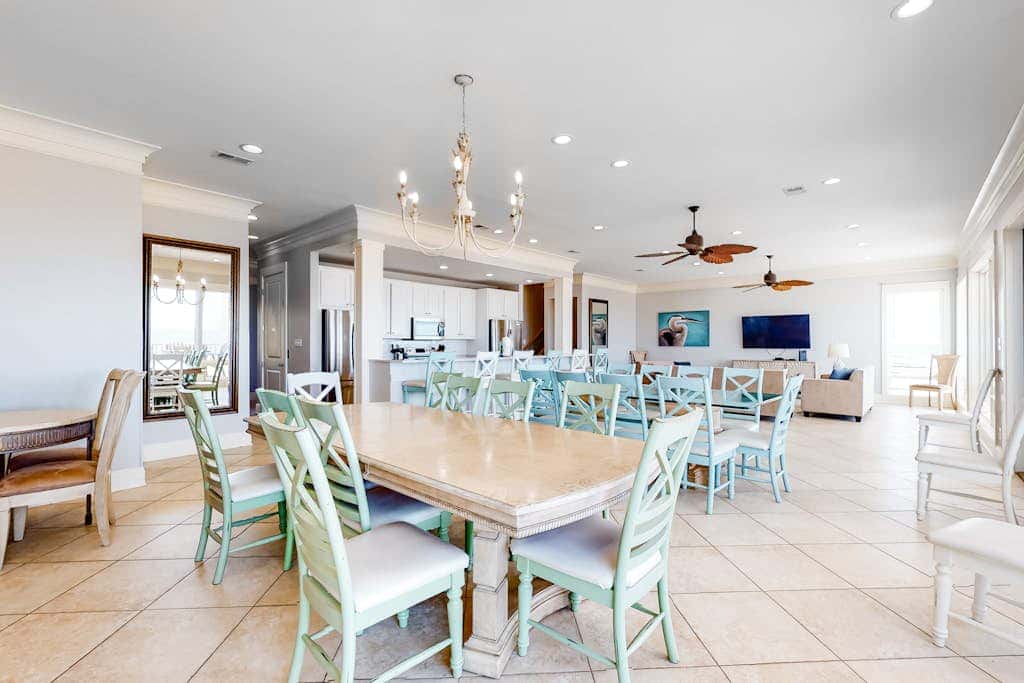 Spacious beachfront wedding-friendly home with multiple decks & shared pool