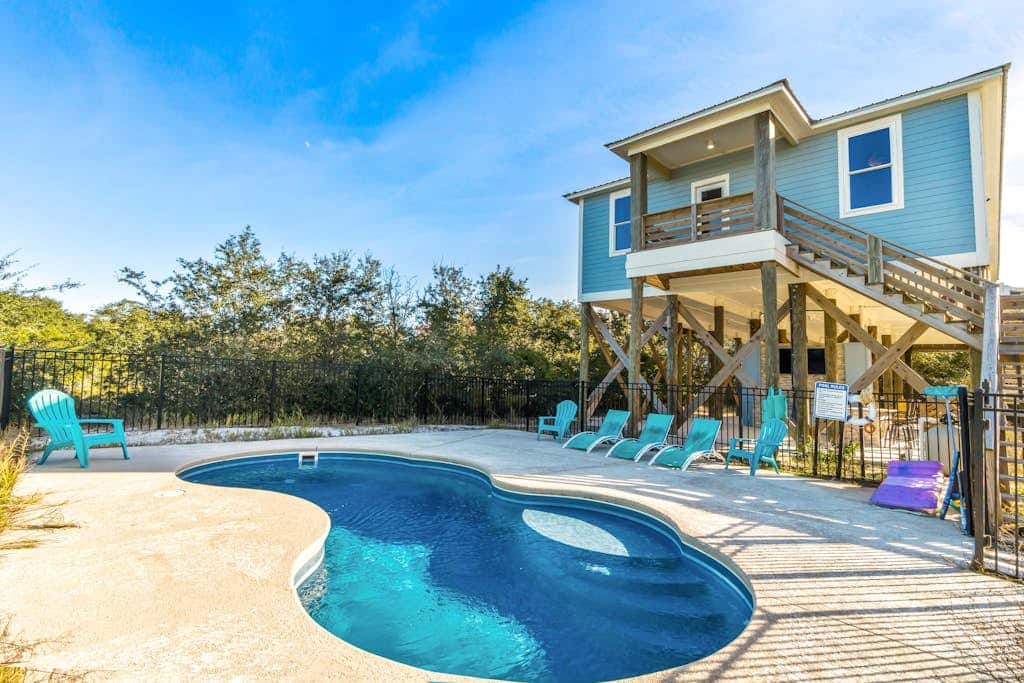 Gorgeous beach house with private pool, outdoor TV & custom grill area