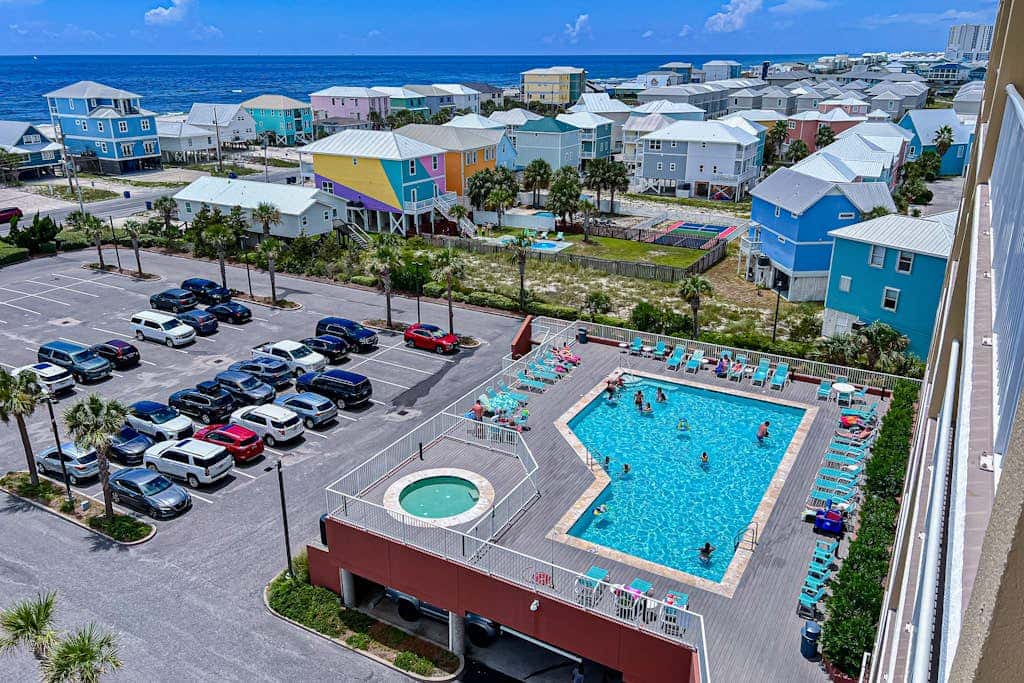 Waterfront condo with pool, piers & breathtaking balcony views