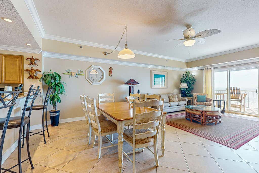 Spacious condo with Gulf-front views & access to pools, hot tub, gym