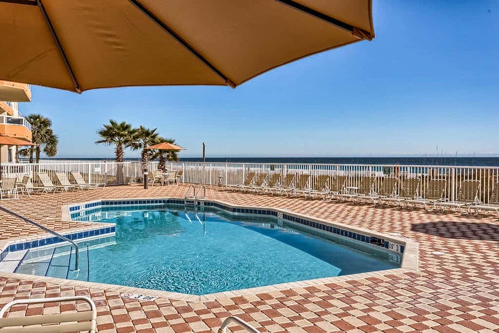 Beachfront condo overlooking the Gulf w/ balcony & indoor/outdoor pools