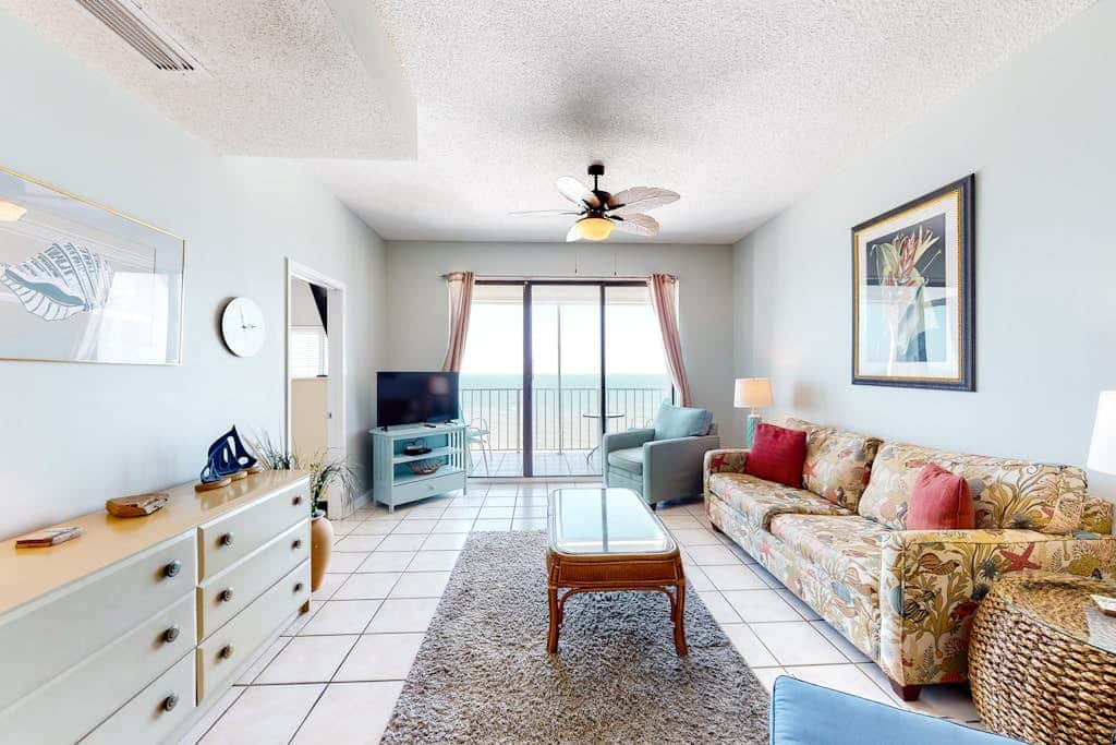 Gulf front condo with pools, hot tub - ocean view, covered balcony & washer, dryer