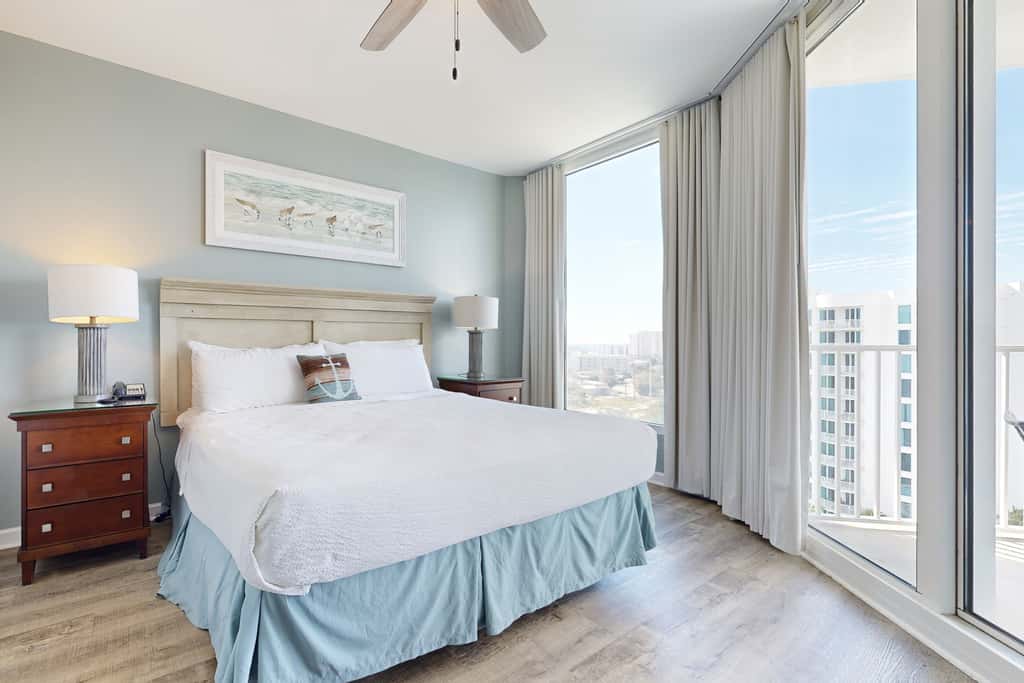 Water-view 11th-floor condo with hot tub, heated pool, tennis, sauna, gym, W/D