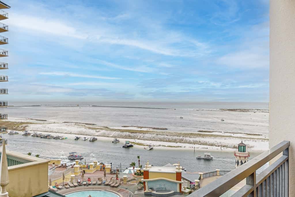 Gulf-front retreat with pools, hot tubs, & gym
