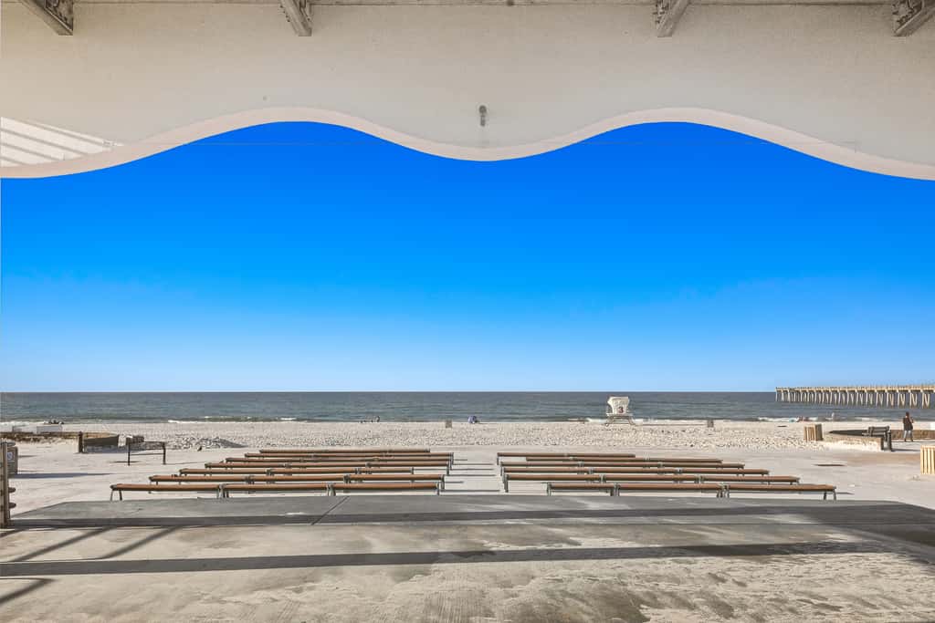 Gulf-view condo with pool, hot tub, beach access, tennis, balcony, AC, & W/D