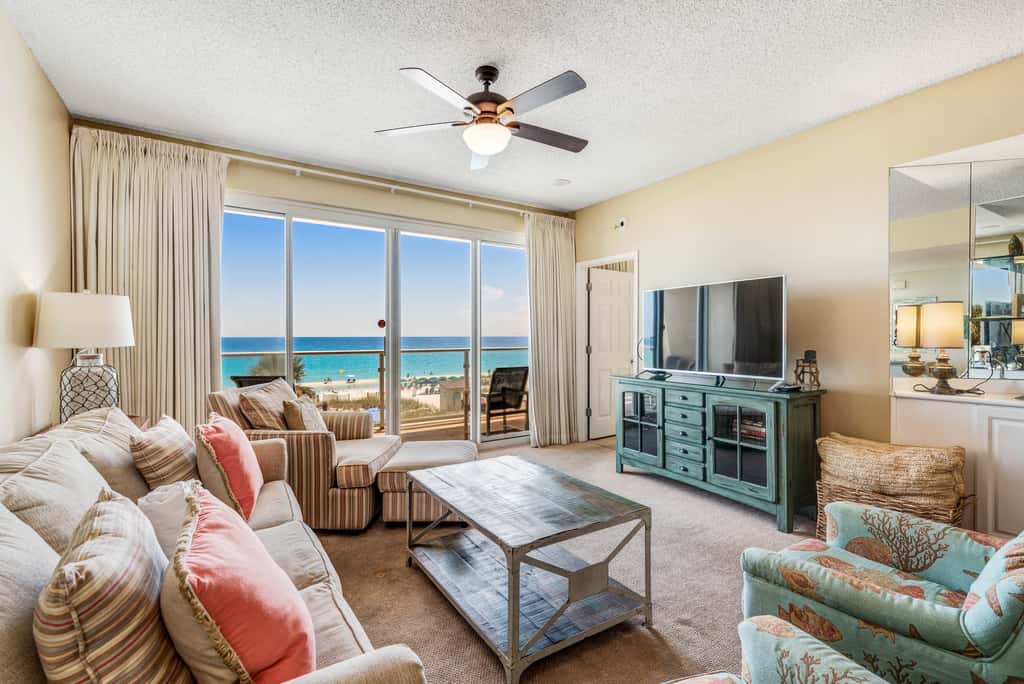 Stunning, waterfront home with Gulf views, pool & fitness room access
