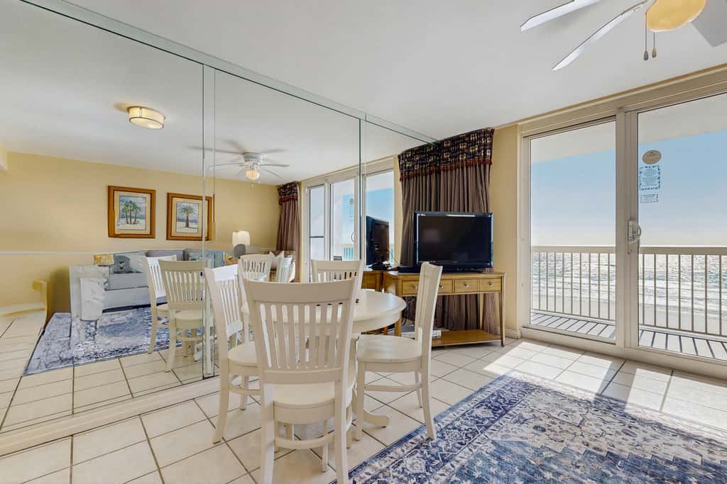 5th-floor condo with patio, pool & ocean views