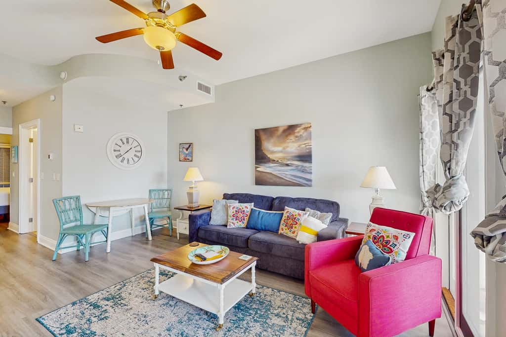 Lakefront dog-friendly condo with water views, pool, hot tub & beach access