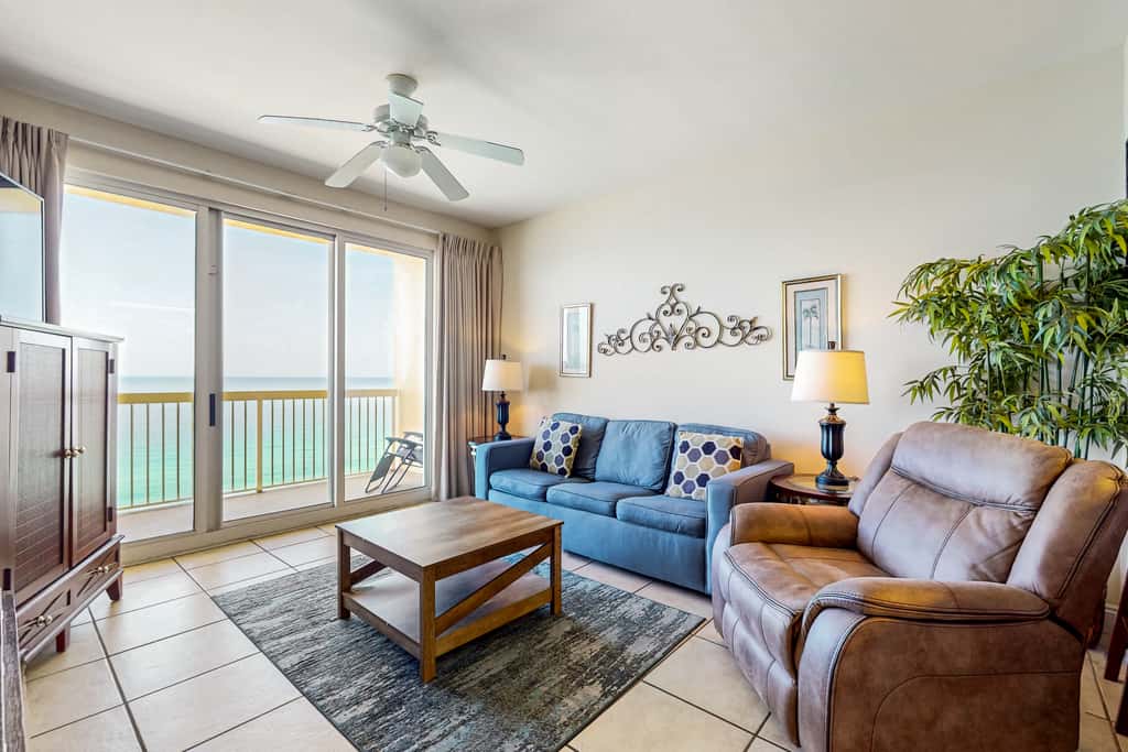 Gulf-view condo with pools & balcony - walk to Pier Park