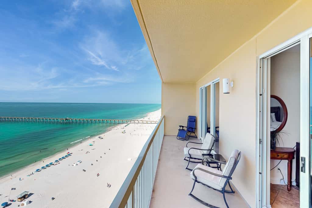 Gulf-view condo with pools & balcony - walk to Pier Park