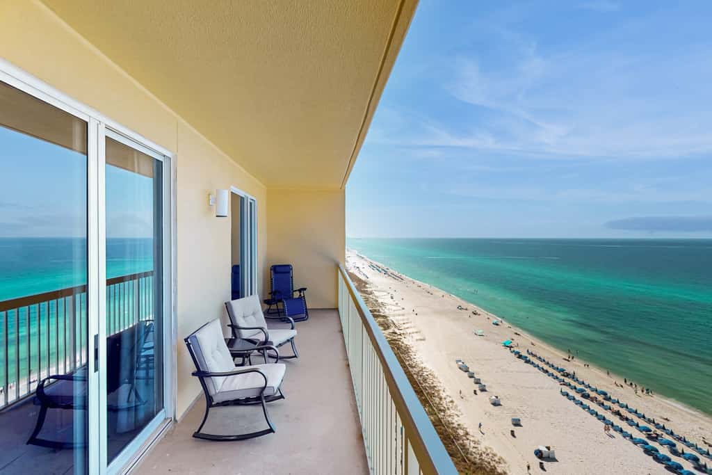 Gulf-view condo with pools & balcony - walk to Pier Park