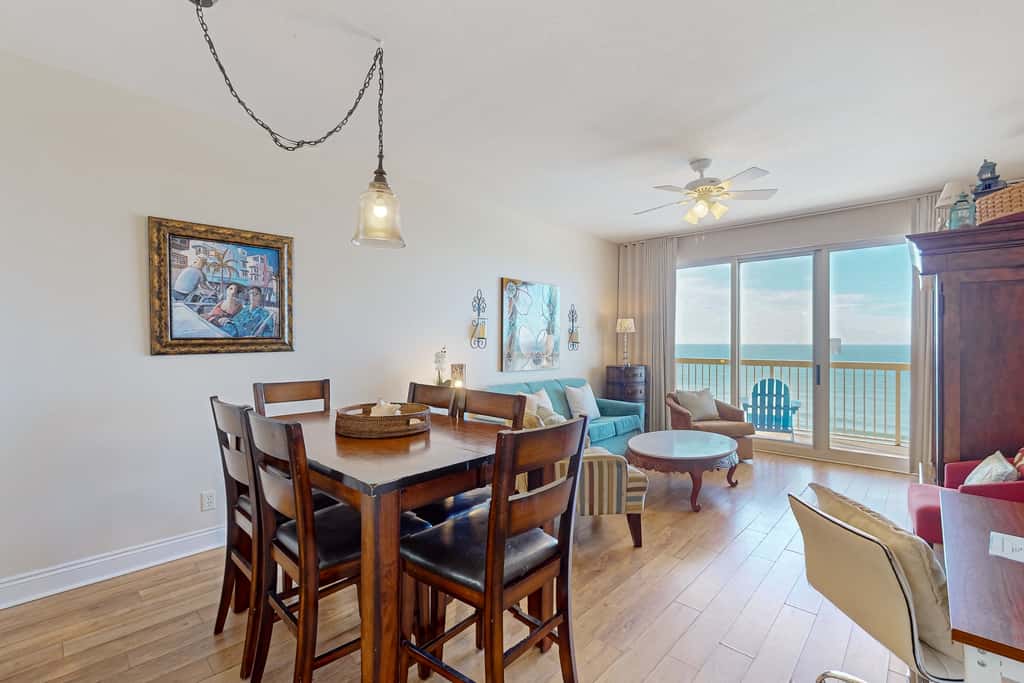 Tropical touches abound with balcony, pools, gym & beach access