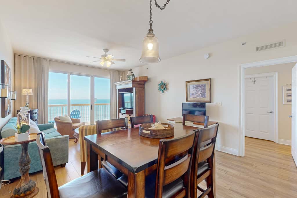 Tropical touches abound with balcony, pools, gym & beach access