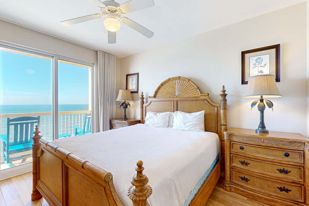 Tropical touches abound with balcony, pools, gym & beach access