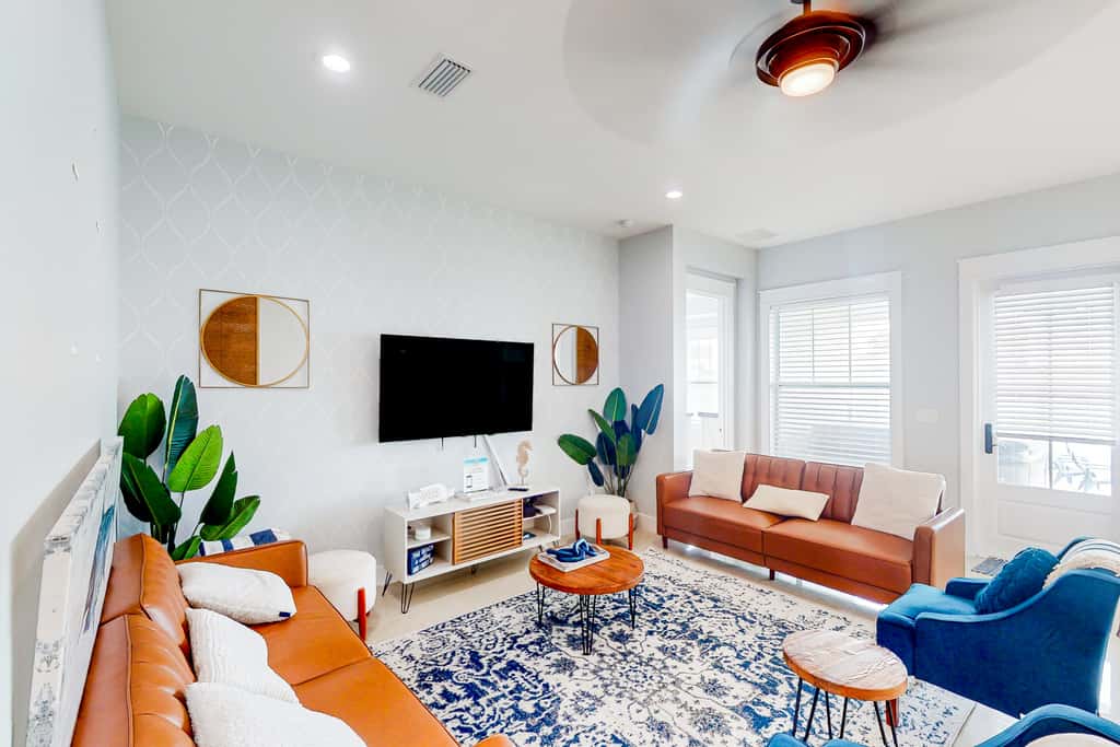 Newer, dog-friendly home with hot tub & game room - walk to the beach